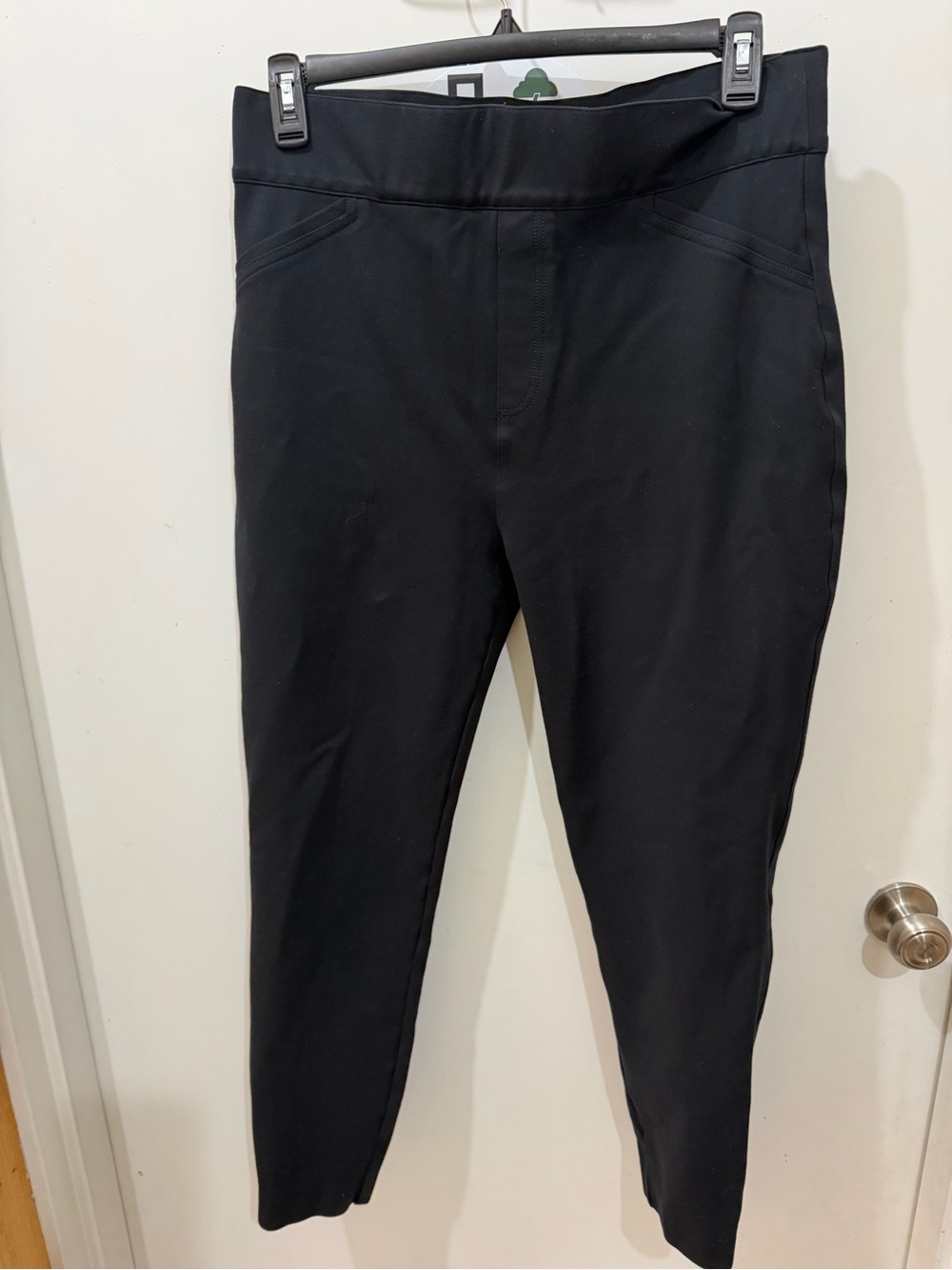SPANX The Perfect Pant 1X Tall Black Backseam Skinny Ponte Ankle Pants
